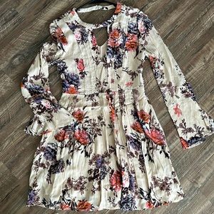 Tan colored floral dress